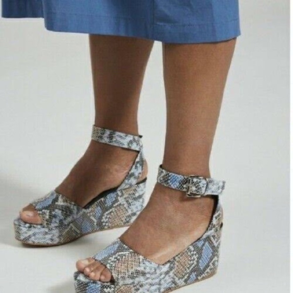 Rachel Comey Juno wedge snakeskin sandals